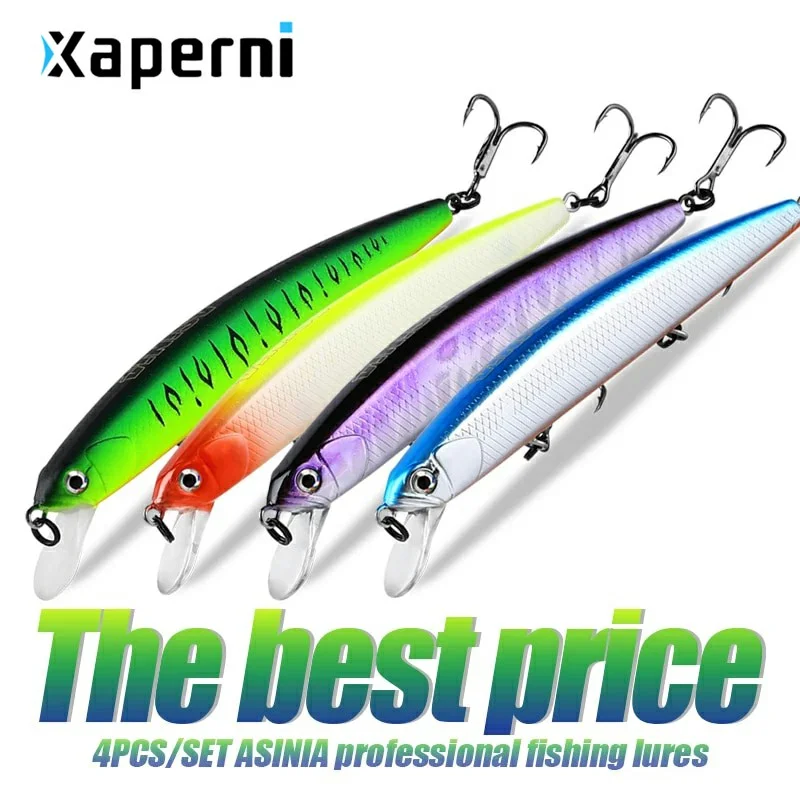 ASINIA Best price 4pcs each set 10cm 8.5g dive 1.5-2m fishing tackle tungsten system fishing lures 10colors for choose