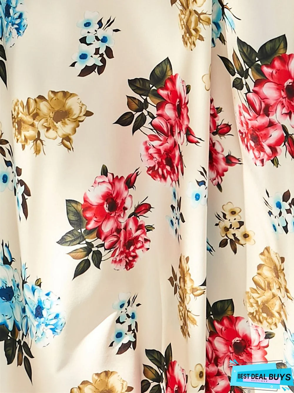 Summer Printed Waist-Length Suspender Dress