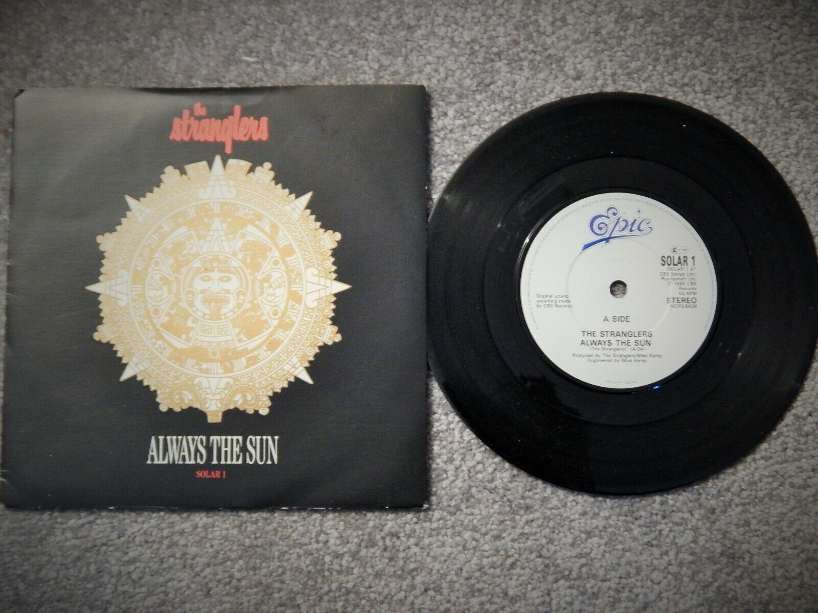 THE STRANGLERS 'Always The Sun' 1986 45 RPM BRITISH SINGLE PICTURE SLEEVE