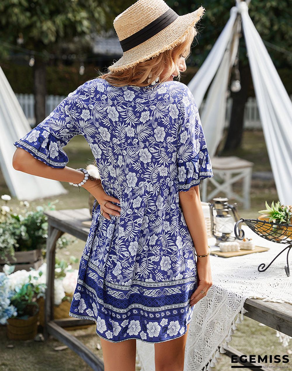 Holiday Cotton V Neck Dresses | EGEMISS