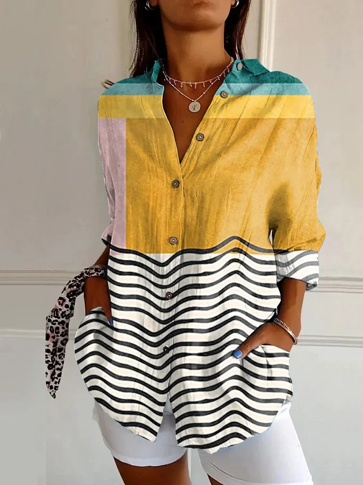 Vintage Bohemian Abstract Art Long Sleeve Shirt