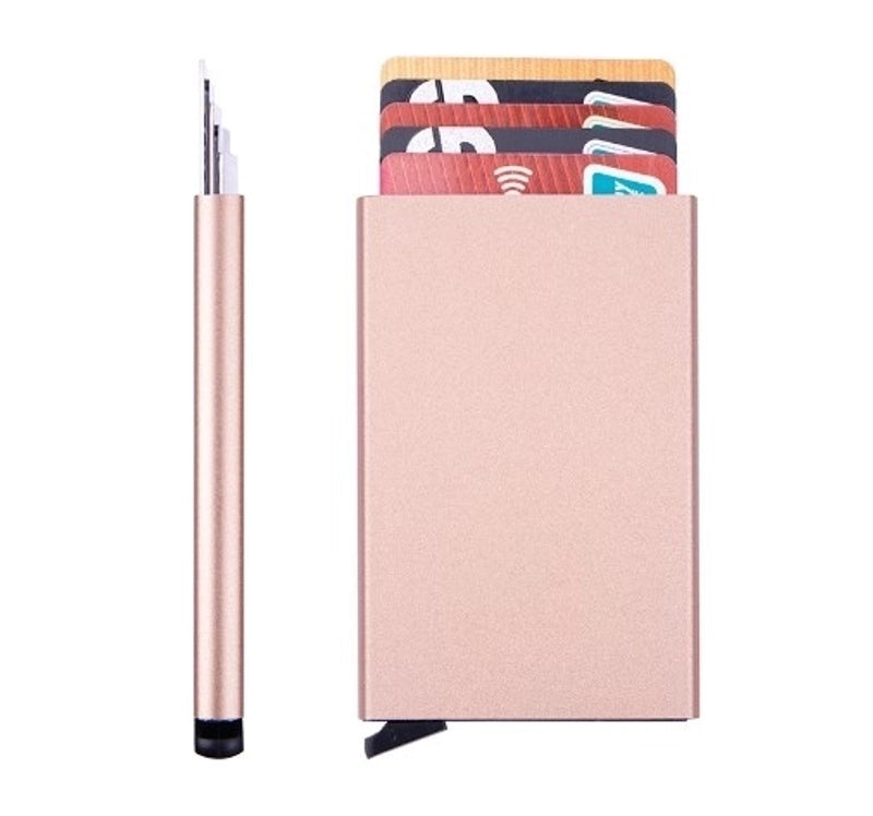 Unisex Solid Color Alloy Open Card Holders