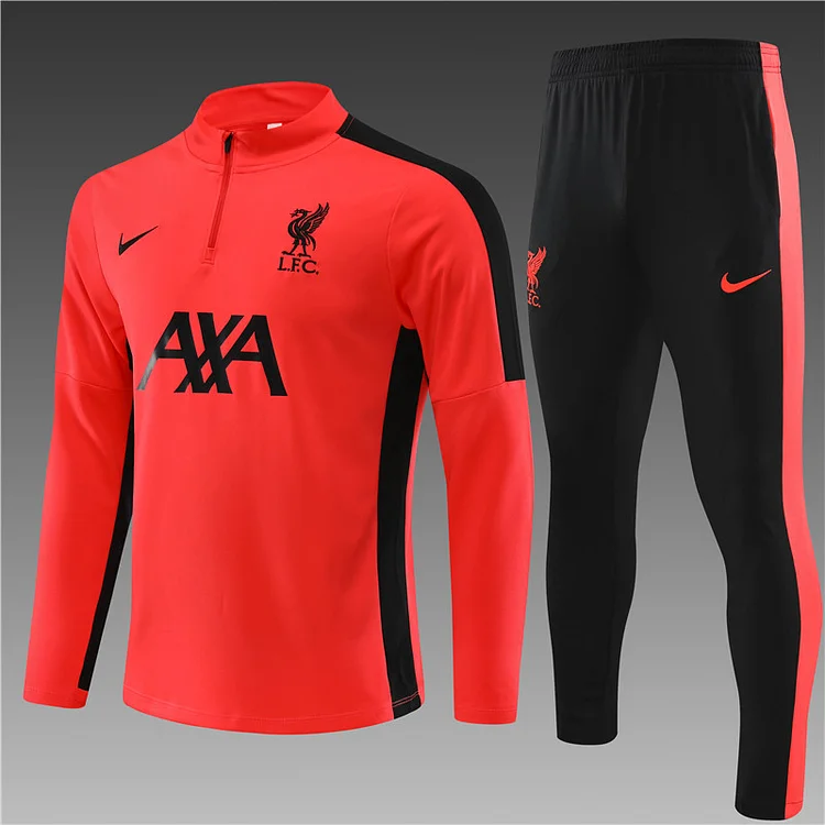 2023-24 Liverpool orange half-zip training jersey