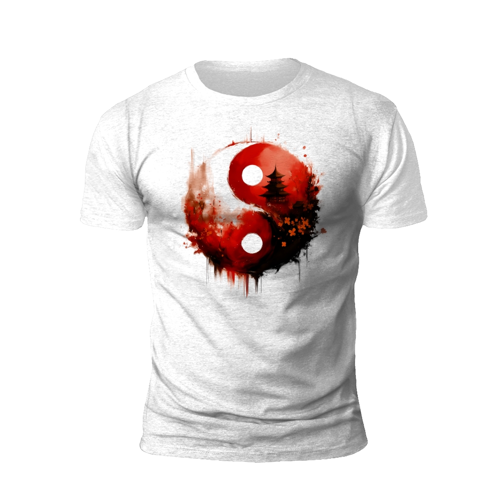 Crimson Yin Yang: Forest Embrace T-Shirt