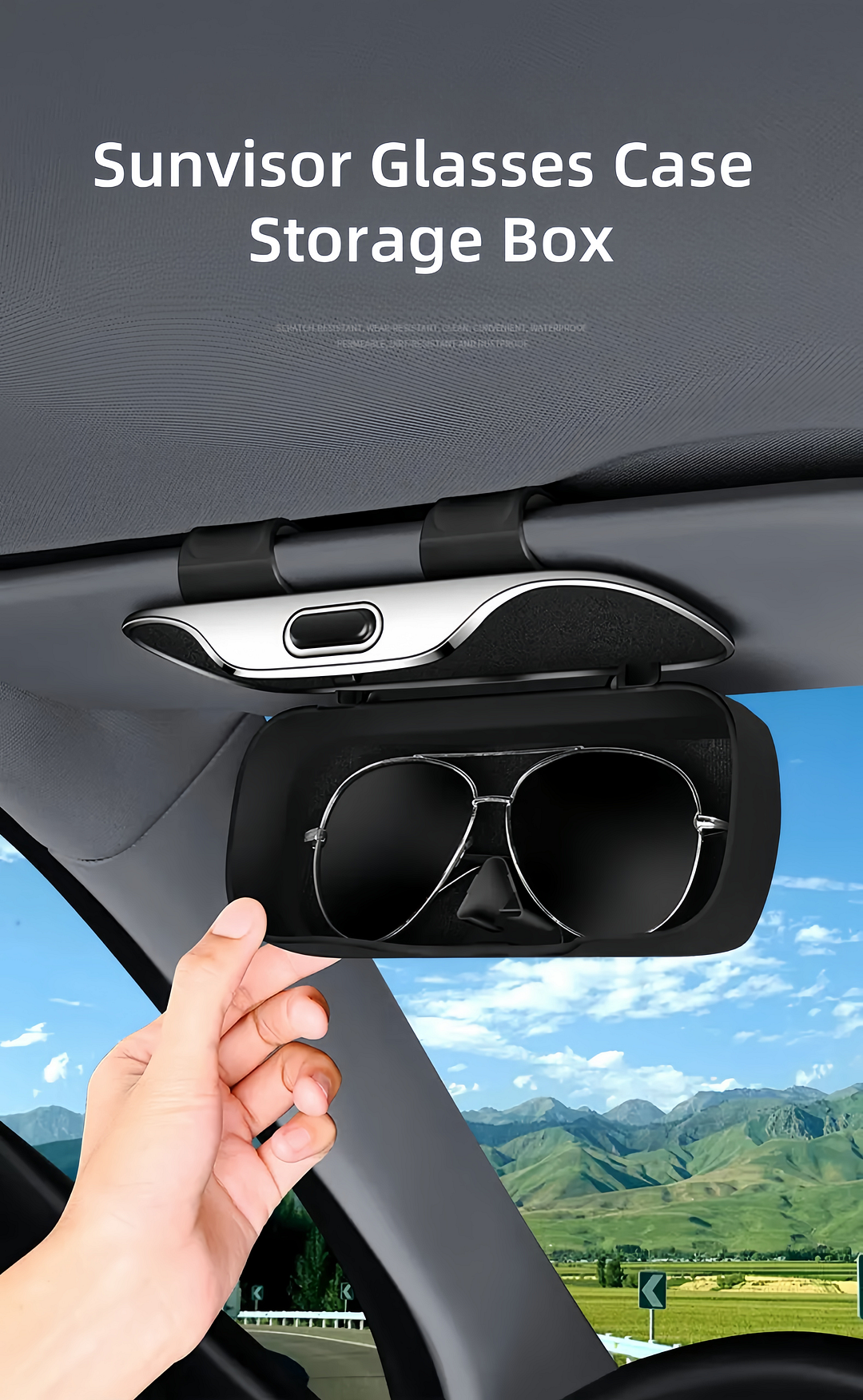 Car sunshade universal sunglasses glasses case car multi-function ticket storage box