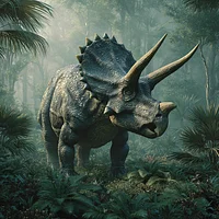 Triceratops in Forest - Diamond Painting
