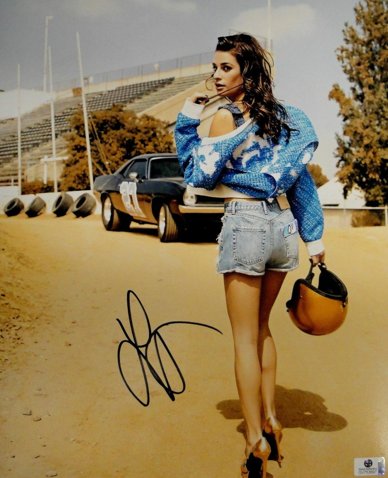 Lea Michelle Hand Signed Autographed 11x14 Photo Poster painting Sexy Walk Glee JSA U16294