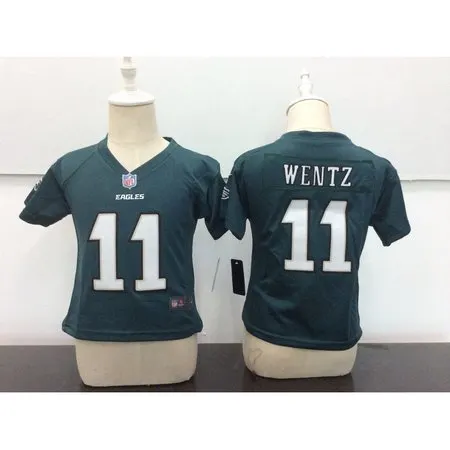Toddler  Philadelphia Eagles #11 Carson Wentz Green Team Color Stitched NFL Jersey