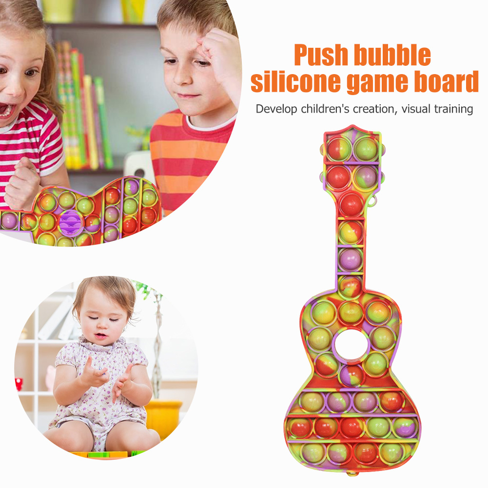 

Guitar-shape Autism Sensory Toys Funny Push Bubbles Sensory Stress Reliever, 501 Original