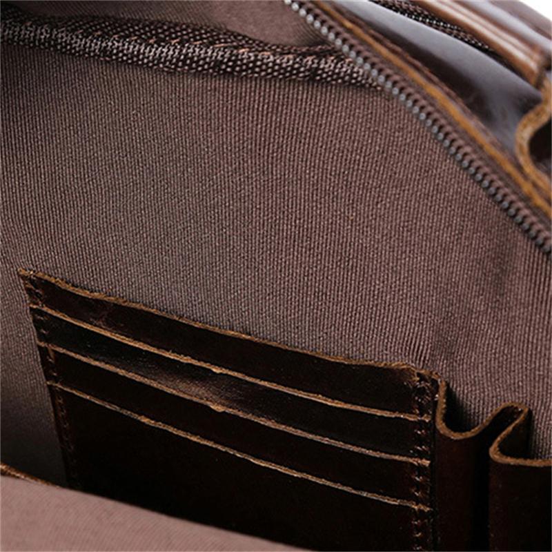 Vintage Men's Leather Crocodile Pattern Design Crossbody Bag Handbag