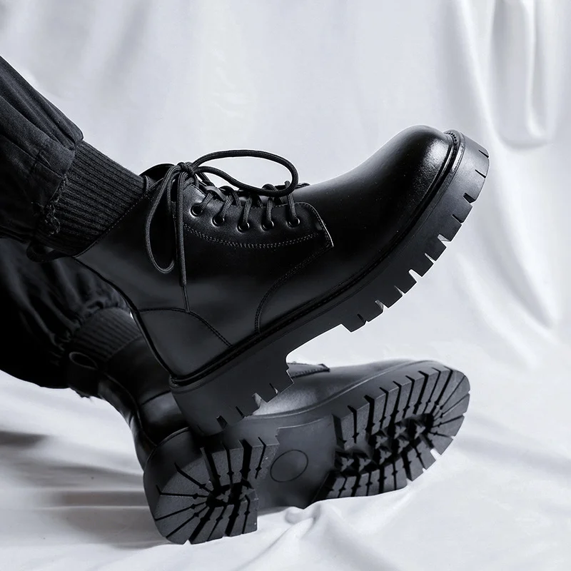 Qengg Qengg Men's Summer Hework Leather Boots 2115-R