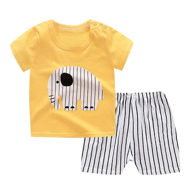 Kids Clothes Summer Infant Boy Girl Suit 2021 New Baby Cotton Sets Cute Short Toddler Dress Suit for 1-4 Years Child