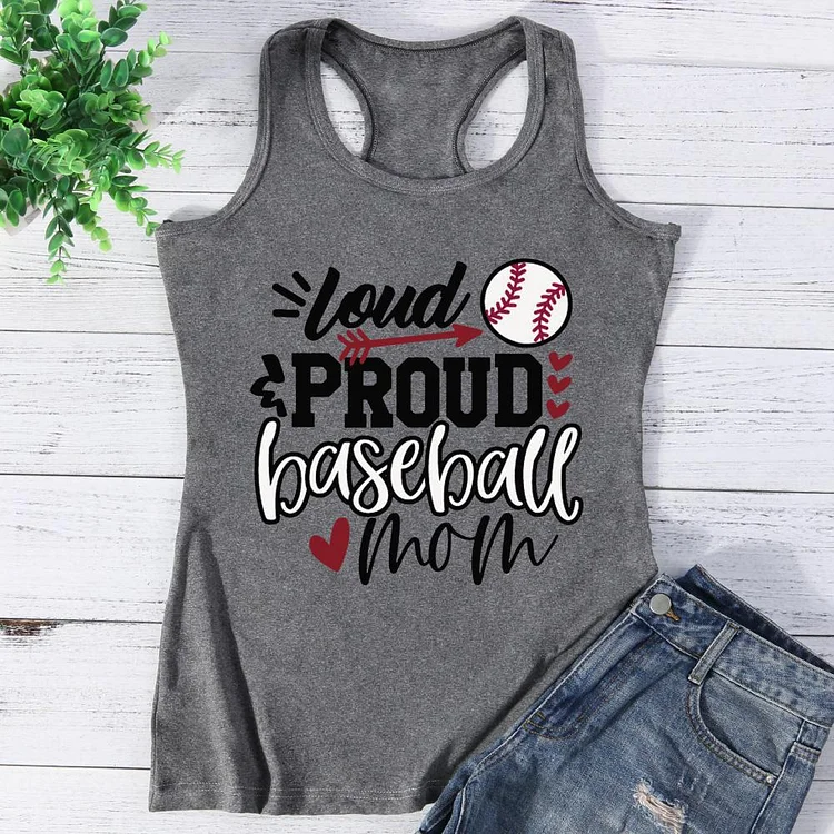 Proud Baseball Mom Vest Top-Annaletters