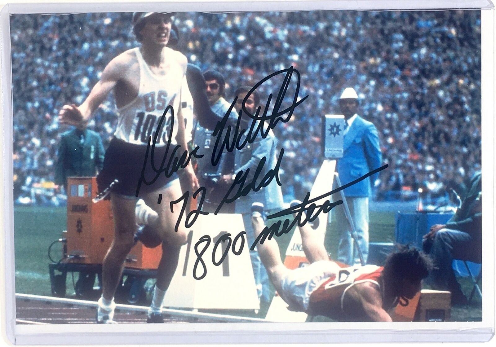 Dave Wottle Signed 4x6 Photo Poster painting USA Olympic 1972 800 Meter Running Gold Medalist