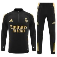 24/25 Real Madrid Half-Pull Training Kit Black Golden Football Thai Quality
