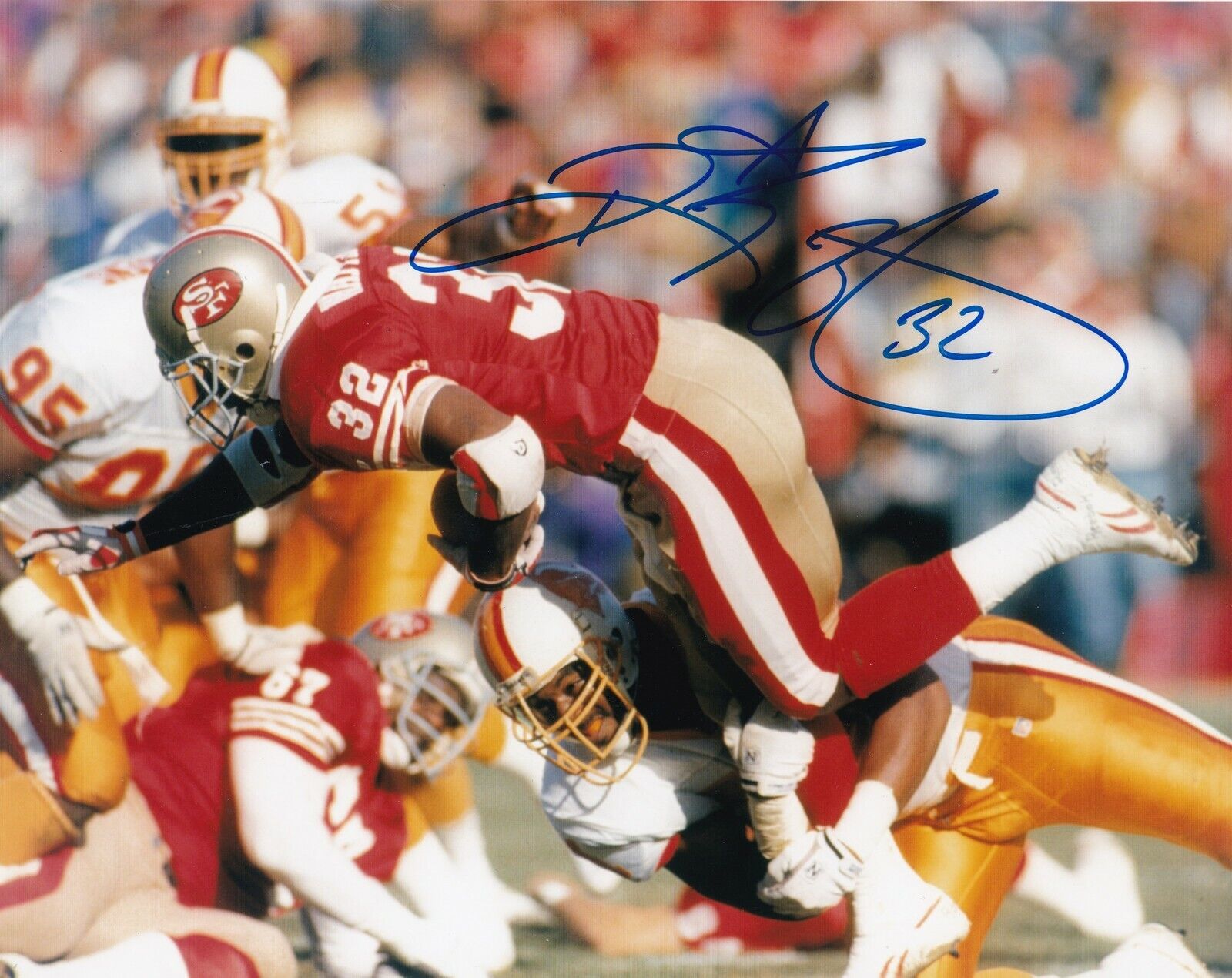 RICKY WATTERS SAN FRANCISCO 49ERS ACTION SIGNED 8x10