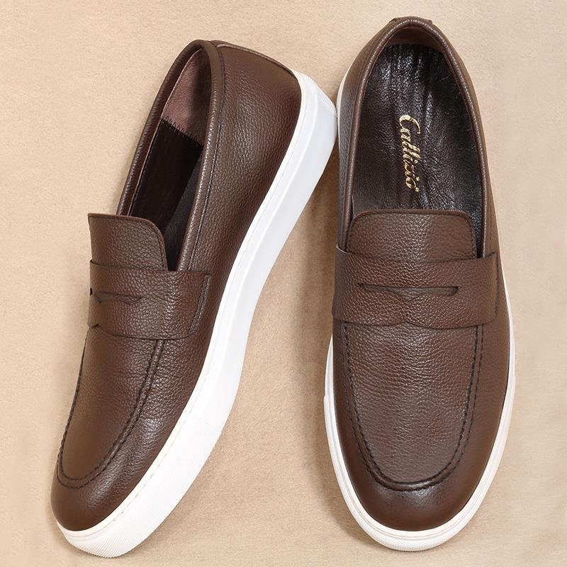 Callizio Men's Sneakers Genuine Natural Leathers Shoes for Sport Concepts Classy Casual Footwear Male Winter Summer Design