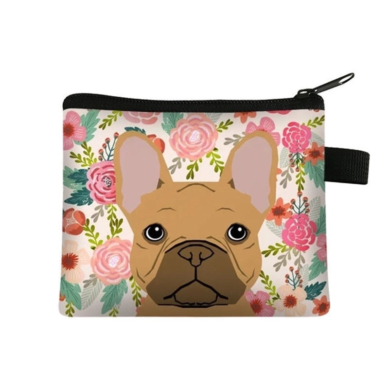 Unisex Dog Polyester Zipper Coin Purses