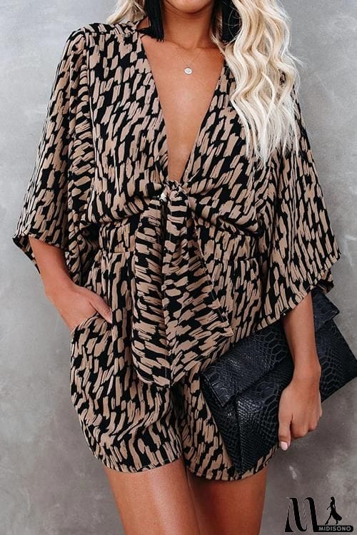 MidiSono - Print Bat Knot Romper