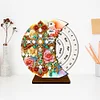 Flower Cross Diamond Painting Unique Wooden Rotating Calendar for Home Office