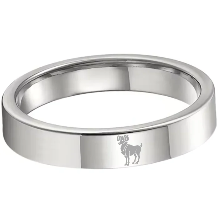 Flat Aries Tungsten Wedding Bands Tungsten Rings Sliver Comfort fit for Women or Men 4MM 6MM 8MM