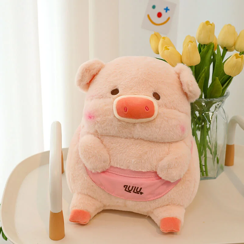 Cuteee Family Kawaii Apron&Toast Lulu Pig Plush Doll Stuffed Animal Plush Toy