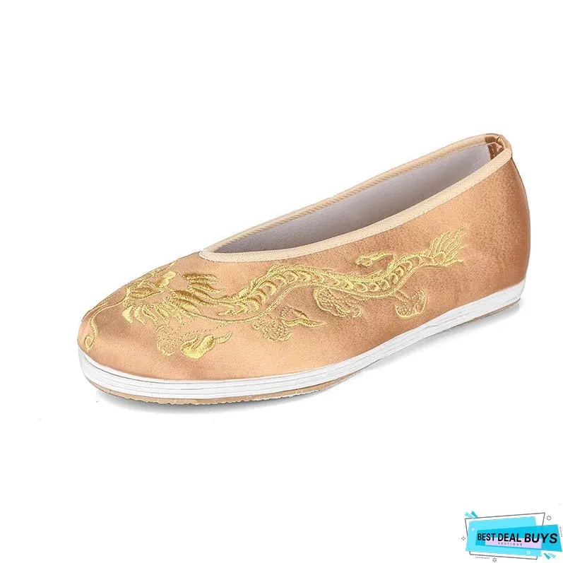 Men's Embroidered Bridegroom Flat Bride And Canvas Shoes
