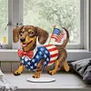 Independence Day Acrylic Diamond Painting Tabletop Ornaments Kit (Dachshund)