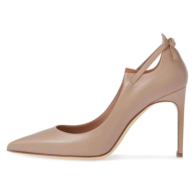 Nude Curve Strap Stiletto Heel Pumps Vdcoo