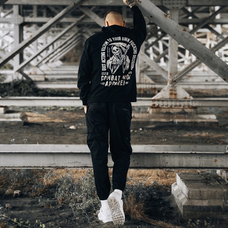 UPRANDY Quit Acting Victim To Your Own Fucking Decisions Printed Men's Hoodie -  UPRANDY
