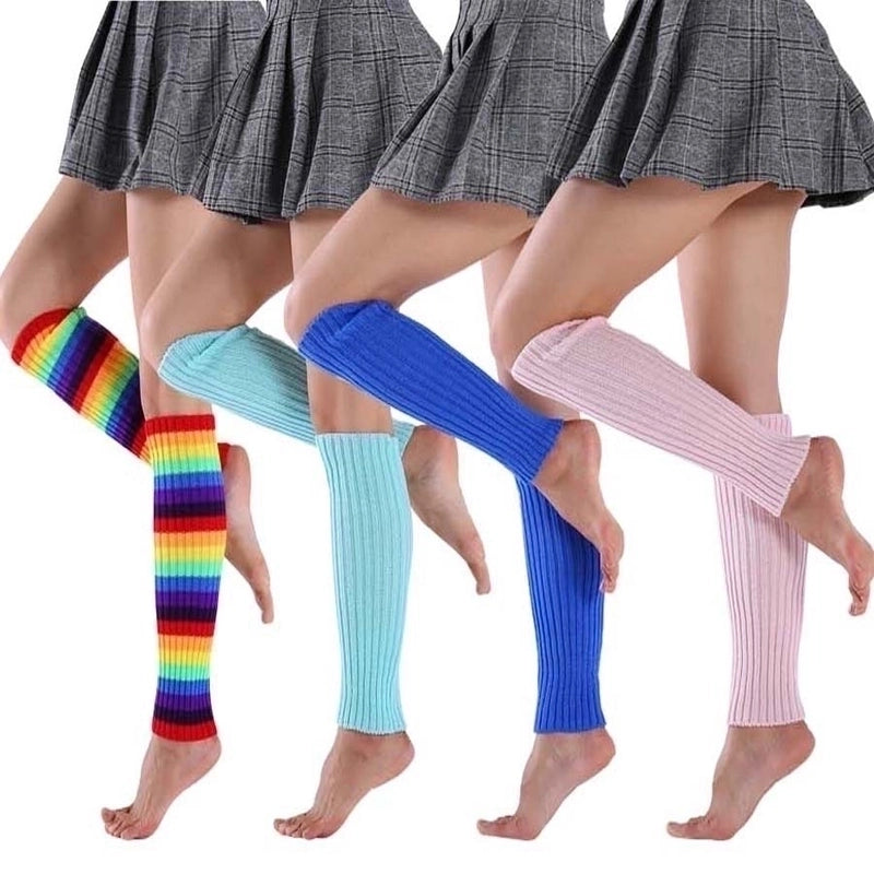 Women’s Fashion Stripe Solid Color Acrylic Jacquard Over The Knee Socks