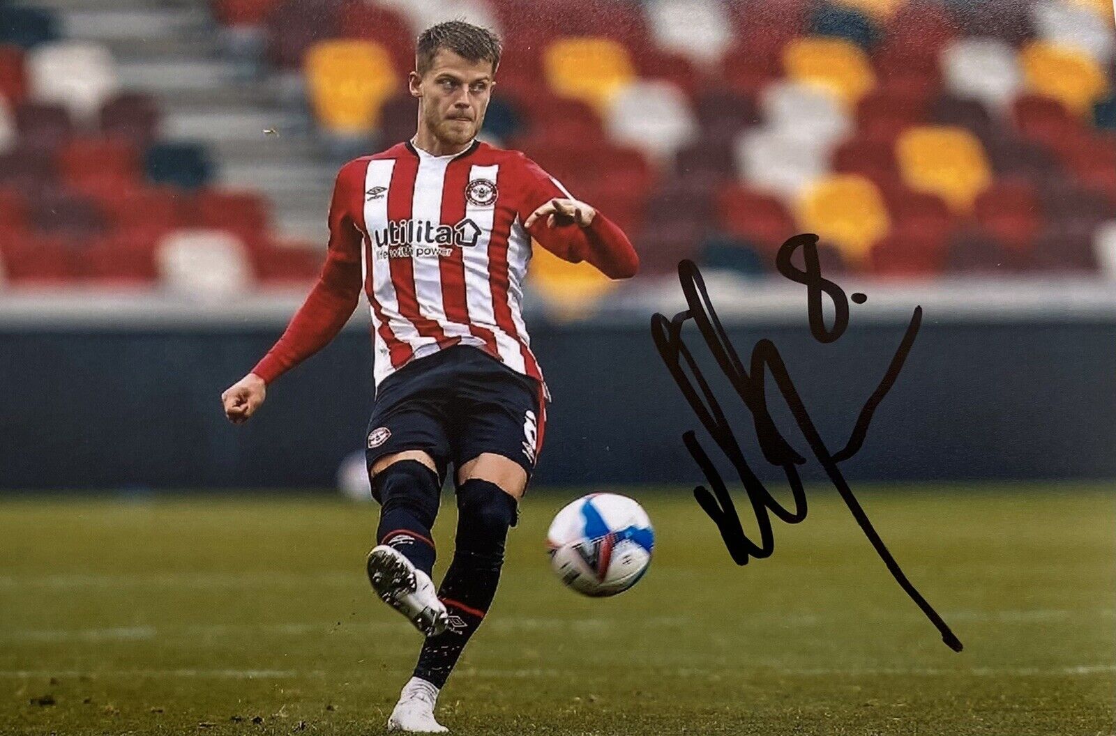 Mathias Jensen Genuine Hand Signed Brentford 6X4 Photo Poster painting, See Proof