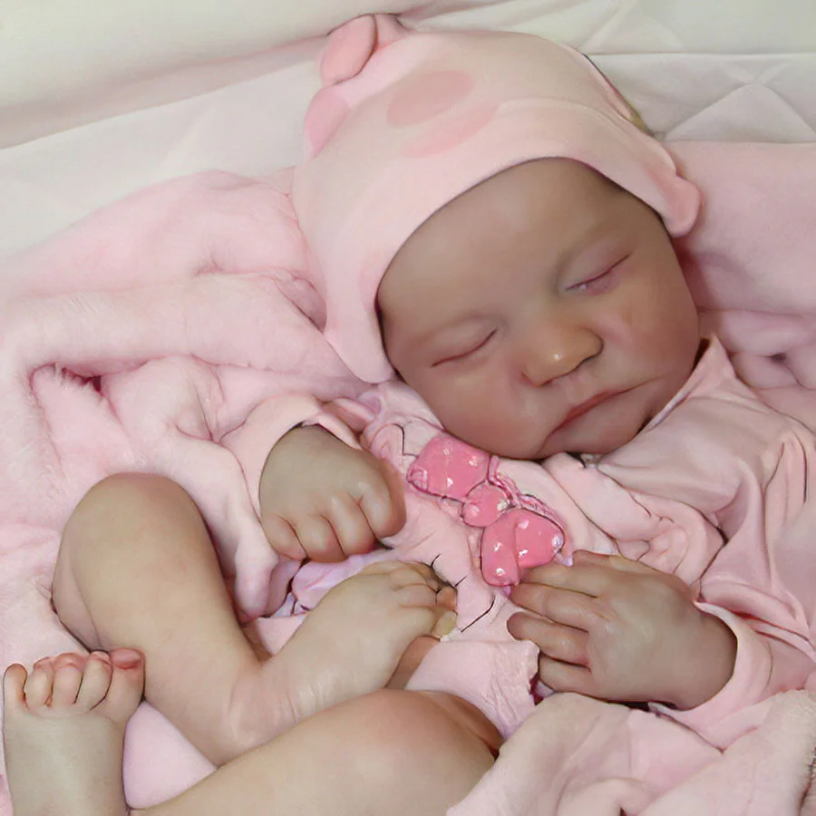 [New Series!] Real Newborn Reborn Baby Girl Realistic 12'' Eyes Closed Reborn Baby Doll Named Kehlani