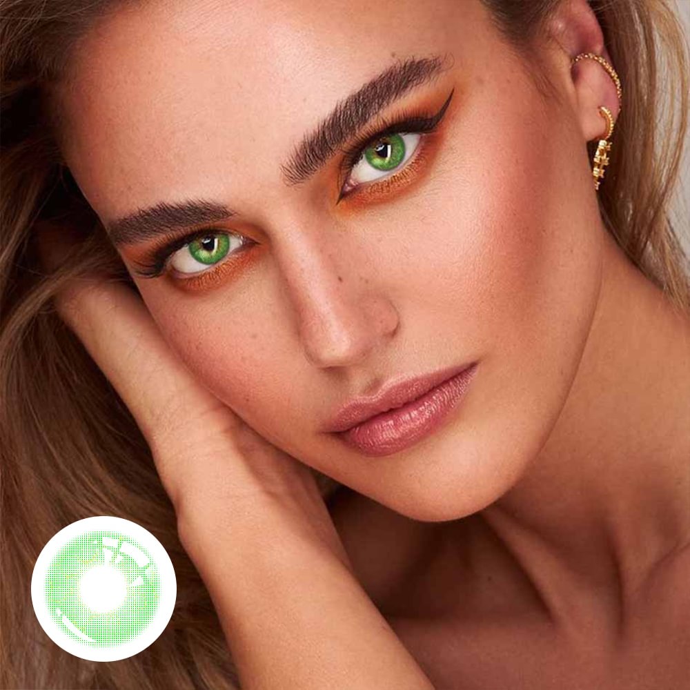 Pussy Girl Green Contact Lenses 14.2mm