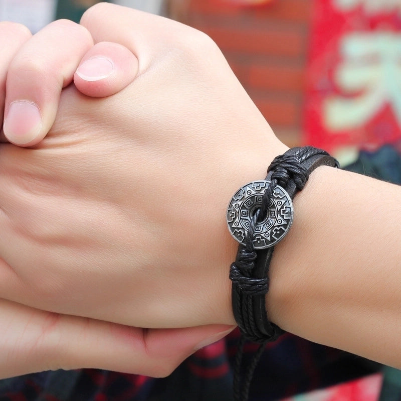Star Anise Chinese Element Retro Leather Bracelet2