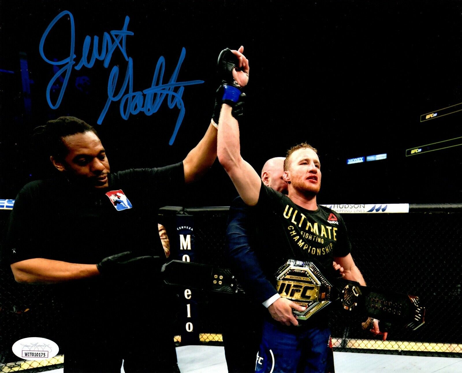 Justin Gaethje autographed signed 8x10 Photo Poster painting UFC The Highlight JSA COA Ferguson