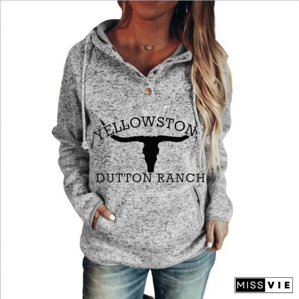 Printed Leisure Long Sleeve Hoodie