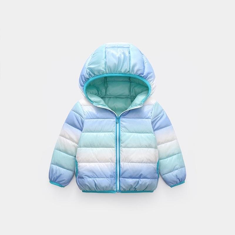Girl Rainbow Gradient Jacket Cotton Warm Coat For Baby Girl Autumn Winter Infant Boy Down Jacket Kids Outerwear Children Clothes