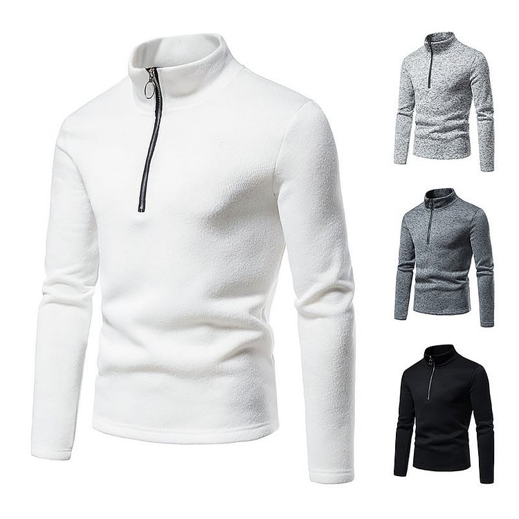 MEN'S SIMPLE STAND-UP COLLAR SWEATER