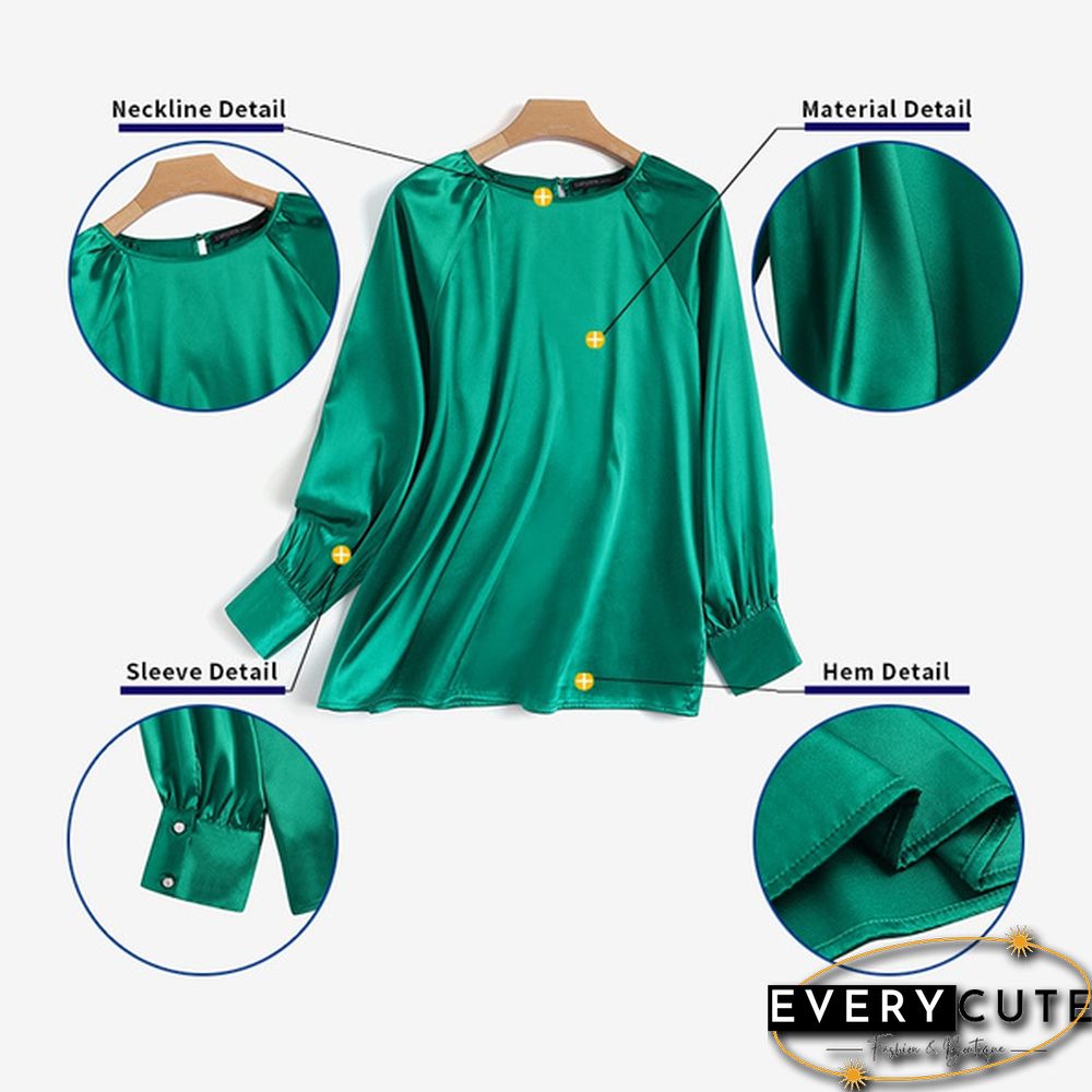 Women Full Sleeved Party Clubbing Elegant Blouse Plus Size Silk Shirts Tops