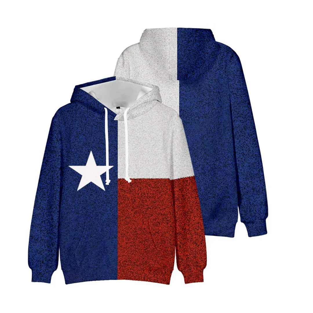 Contrast the Stars and Stripes Print Men's Casual Hoodie Sweatshirts-VESSFUL