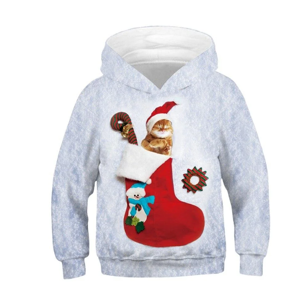 2021 Trendy Fashion Starry Boy Unicor Girl Sweatshirt Hoodie Spring Cartoon Snowman Horse Hooded Jacket Children Pullover Top