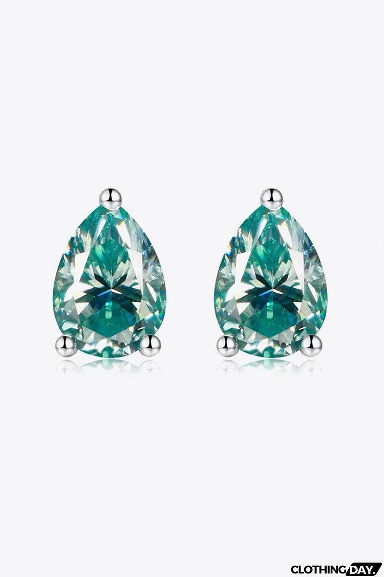 2 Carat Moissanite Teardrop Earrings