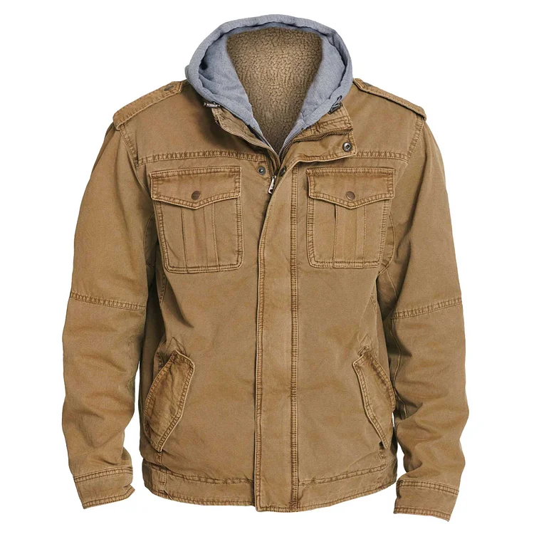 Men's Outdoor Warm Fleece Hooded Jacket