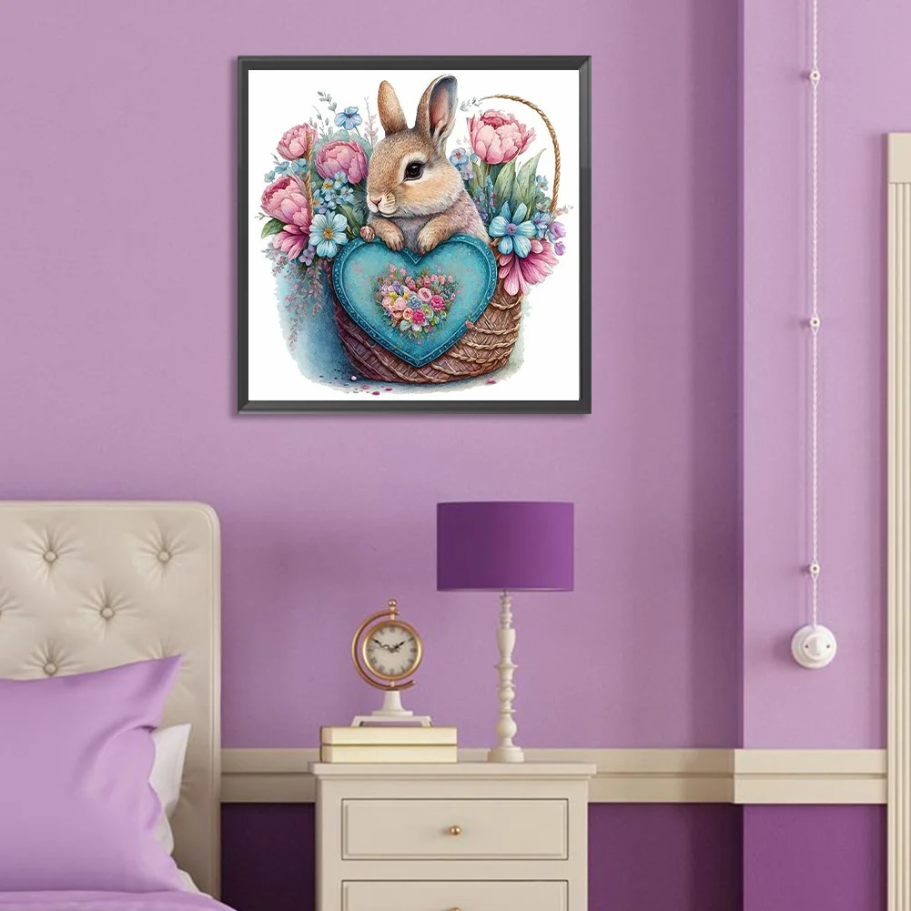 Diamond Painting - Full Round Drill - Flower Bush Rabbit(Canvas|30*30cm)