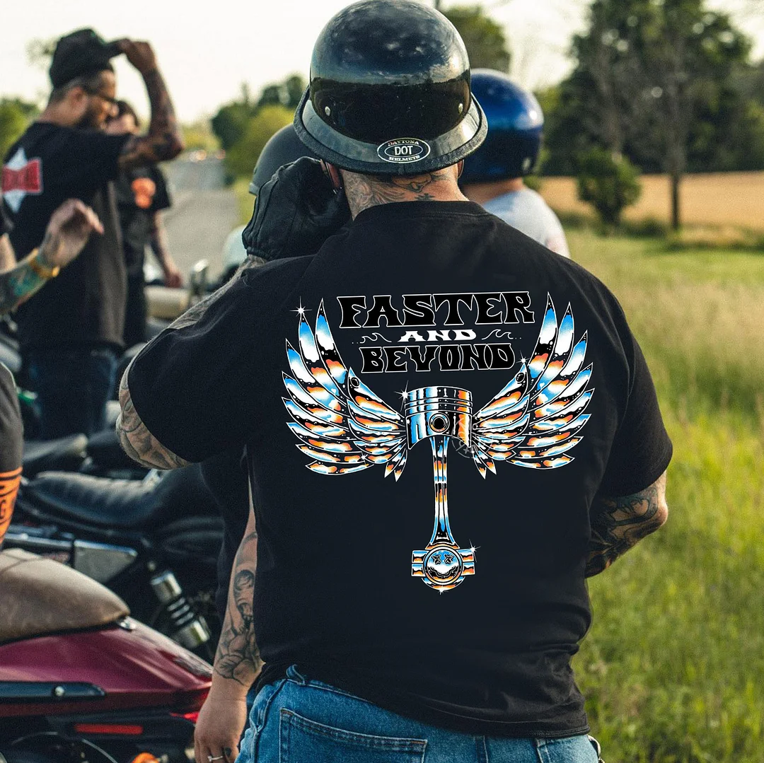 EASTER BEYOND Motor Wings Black Print T-Shirt