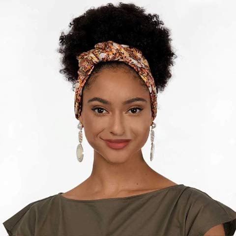 Hot Sexy Kinky Curly Wigs with Printed Headband-elleschic