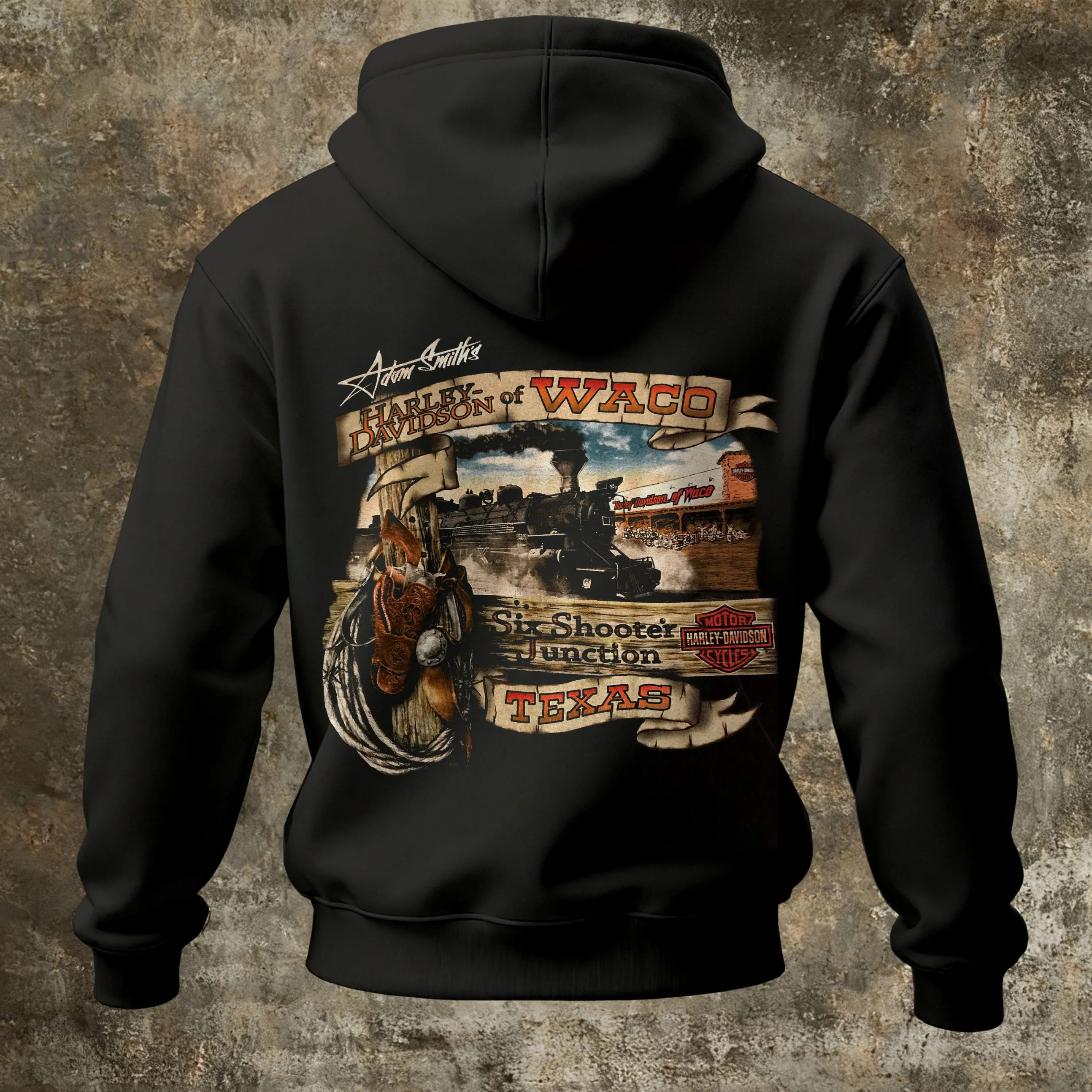 Retro Texas Graphic Print Hoodie