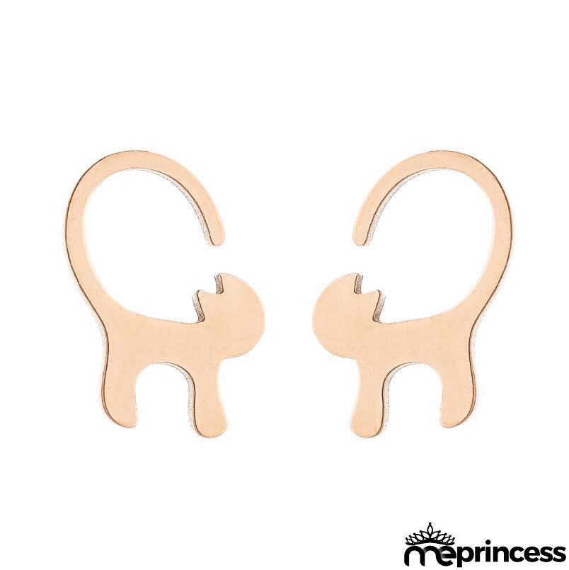 Women Fashion Hollow Eagle Owl Snake Dolphin Bee Giraffe Elephant Dog Cat Rabbit Fish Bird Penguim Stainless Steel Stud Earrings