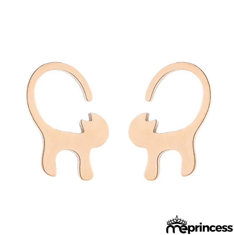 Women Fashion Hollow Eagle Owl Snake Dolphin Bee Giraffe Elephant Dog Cat Rabbit Fish Bird Penguim Stainless Steel Stud Earrings